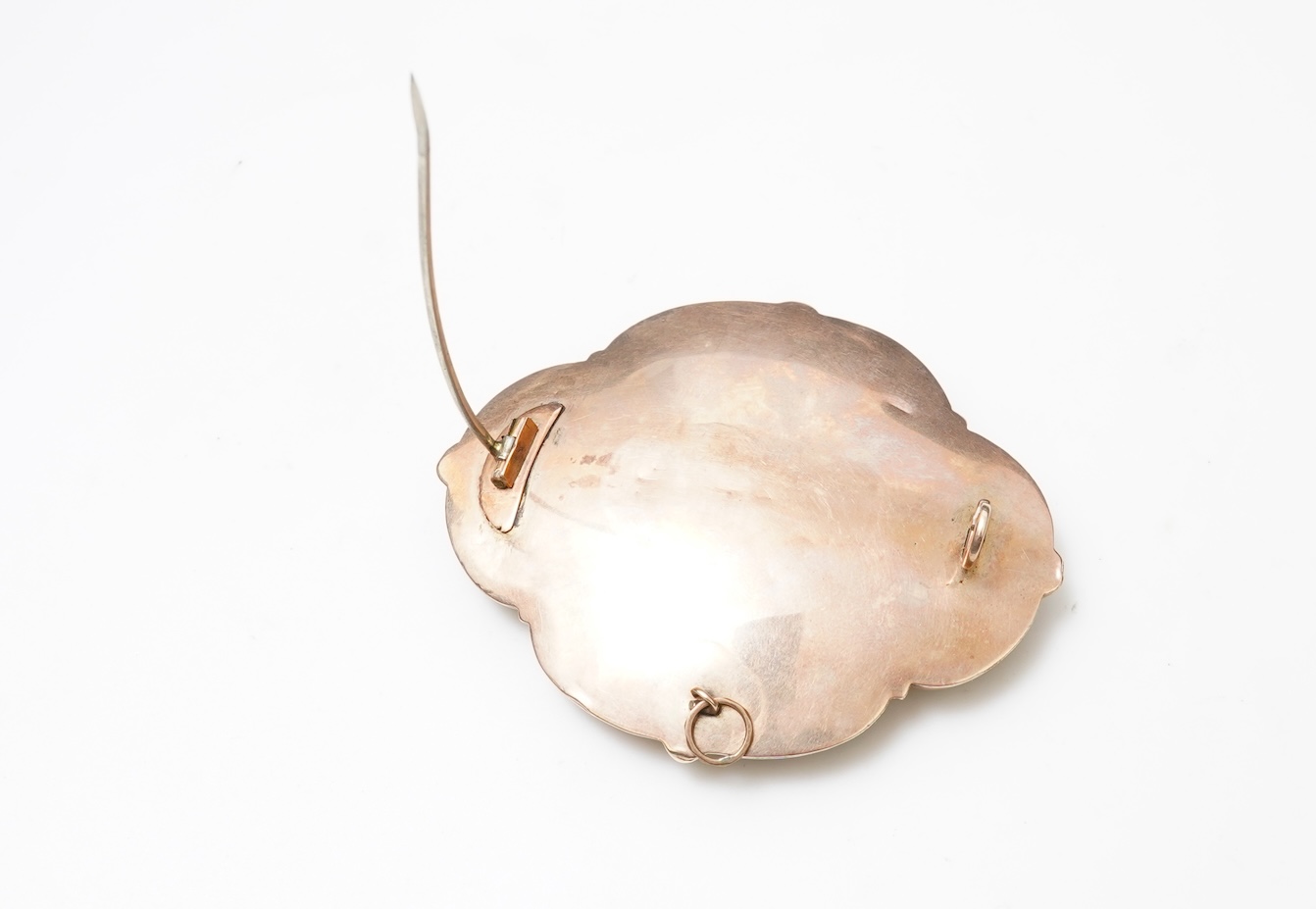 A Victorian rolled gold and enamel locket brooch/pendant, late 19th century